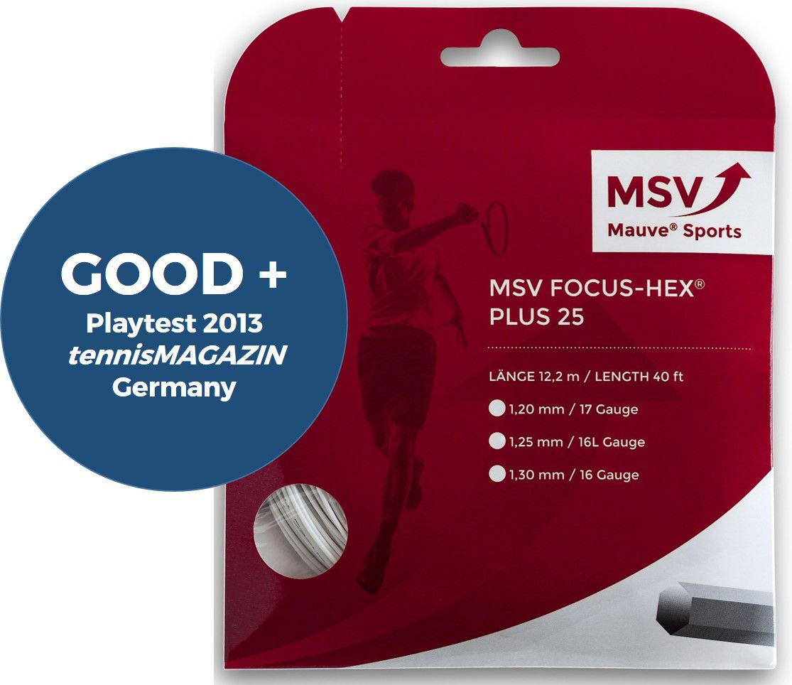 MSV Focus HEX® Plus 25 Tennissaite 12m 1,30mm weiß
